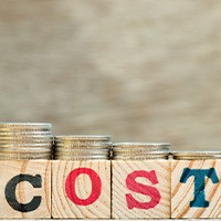 Cost written on wooden blocks